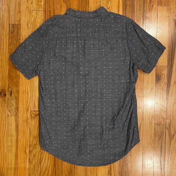 Astronomy Men's Short Sleeve Button Down Shirt Navy Gray Size Large - Picture 4 of 4
